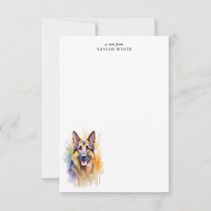 Carte De Correspondance Chien berger allemand Merci personnalisable