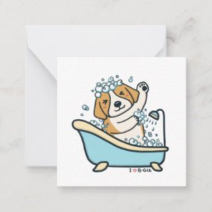 Carte De Correspondance Chien mignon dans une douche Illustration