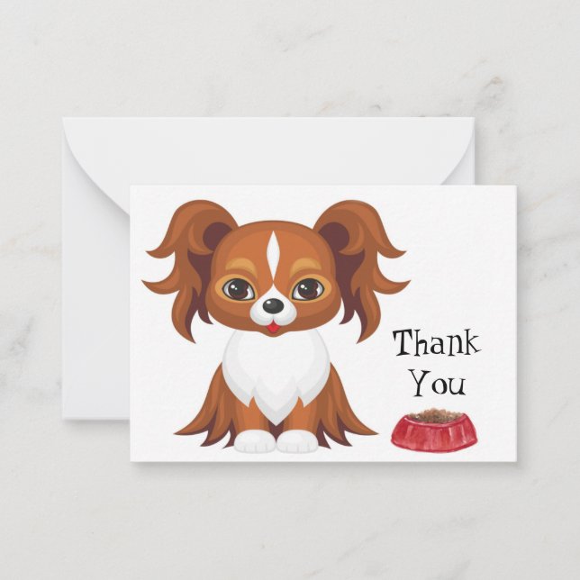 Carte De Correspondance Chien papillon (Devant)