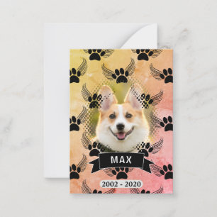 Carte De Correspondance Chien Pet Memorial Style Vintage personnalisé