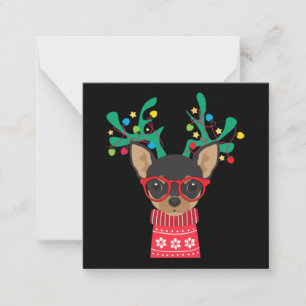 Carte De Correspondance Chihuahua Funny Fêtes Noël