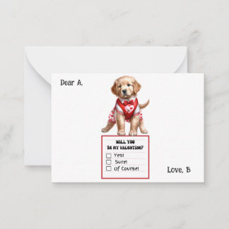 Carte De Correspondance Chiot Golden Retriever personnalisable pour la Sai