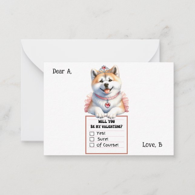 Carte De Correspondance Chiot Valentine personnalisable Corgi (Devant)