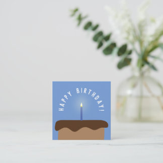 Carte De Correspondance Chocolat gâteau d'anniversaire Lit bougie Cornflow