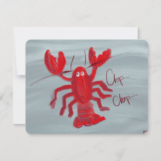 Carte De Correspondance Chop Chop Lobster Oil Painted Note Card