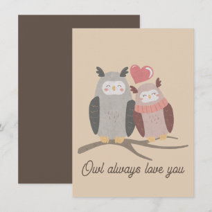 Carte De Correspondance Chouette Je T'Aimerai Toujours