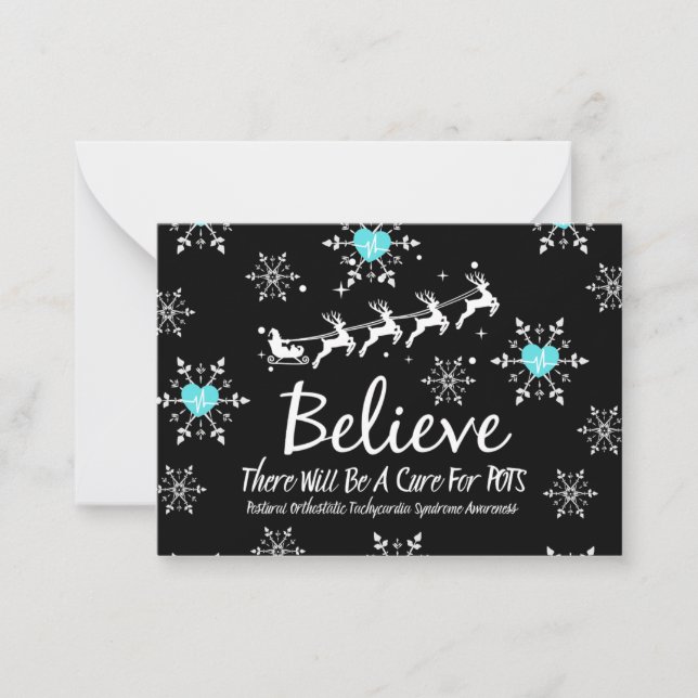 Carte De Correspondance Christmas Believe Theme Flat Note Card (Devant)