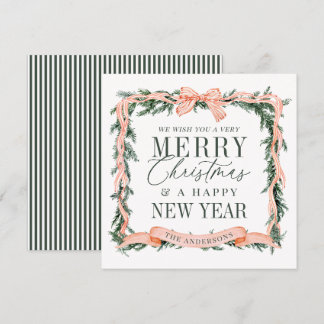 Carte De Correspondance Christmas Garland Frame Holiday