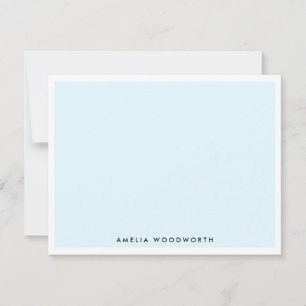 Carte De Correspondance Ciel bleu clair blanc élégant classique minimalist