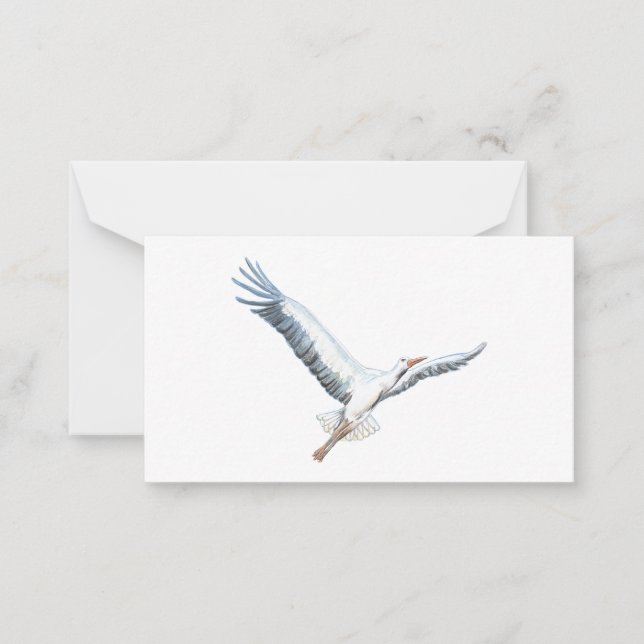 Carte De Correspondance cigogne blanche volant (Devant)