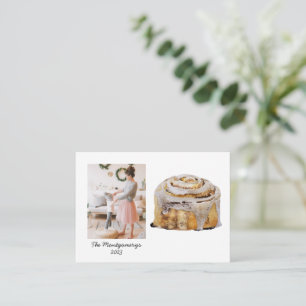 Carte De Correspondance Cinnamon Roll Photo Christmas Holiday Card