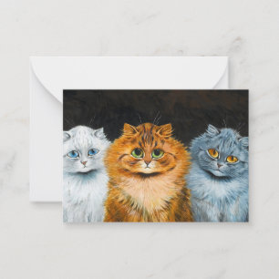 Carte De Correspondance Cinq chats de Louis Wain