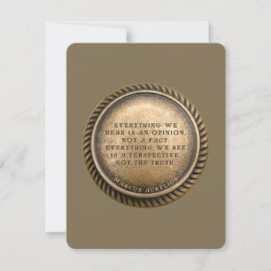Carte De Correspondance Citation de Marcus Aurelius Pièce avec avis