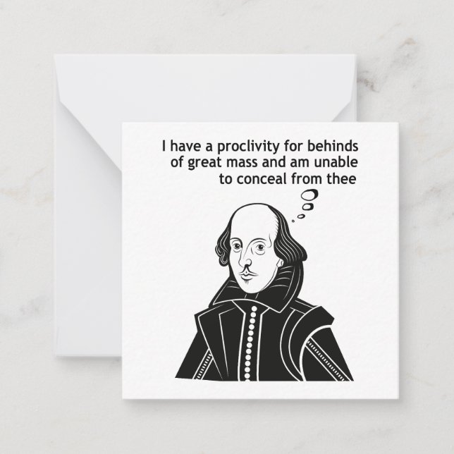 Carte De Correspondance Citation drôle de Shakespeare (Devant)