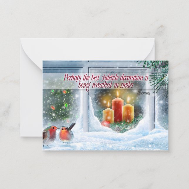 Carte De Correspondance Citation inspirante de Noël "Sourires" (Devant)