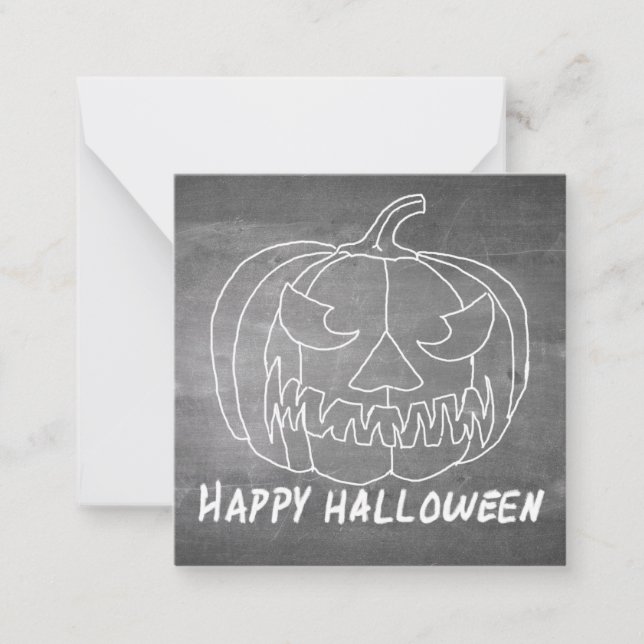 Carte De Correspondance Citrouille pour Halloween 2 look tableau noir (Devant)
