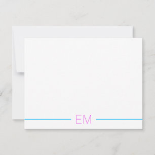 Carte De Correspondance Clair Moderne Simple Monogramme
