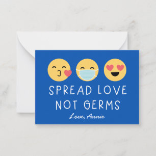 Carte De Correspondance Classe Emoji Valentine - Bleu