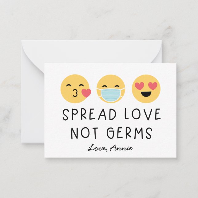 Carte De Correspondance Classe Emoji Valentine - Jaune (Devant)