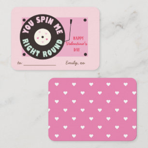 Carte De Correspondance Classe Valentine's Day Joueur record Spin Me