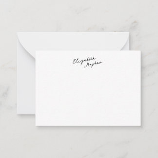 Carte De Correspondance Classic Handwritten Name Monogram Flat Note Cards