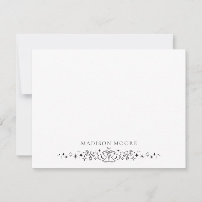 Carte De Correspondance Classic Simple Nom Moderne Papillon Motif (Devant)
