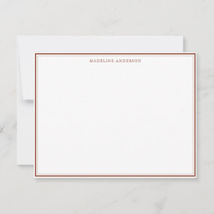 Carte De Correspondance Classic Terracotta Nom de la bordure épaisse et fi