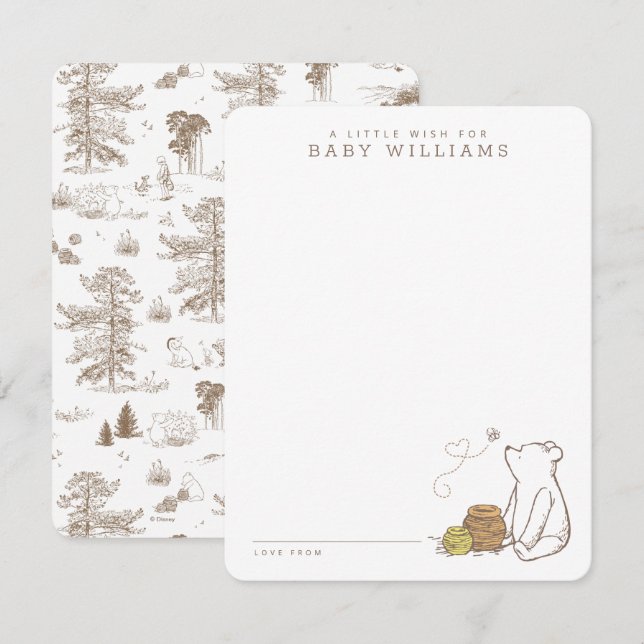 Carte De Correspondance Classic Winnie le Baby shower Pooh (Devant / Derrière)