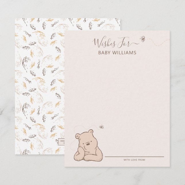 Carte De Correspondance Classic Winnie le Baby shower Pooh (Devant / Derrière)