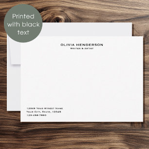 Carte De Correspondance Classique & Élégant Professionnel Entreprise Noir