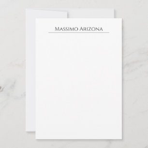 Carte De Correspondance Classique Élégant Simple Noir & Blanc Minimaliste