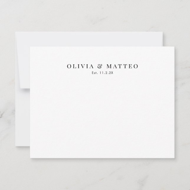 Carte De Correspondance Classique moderne noir blanc (Devant)