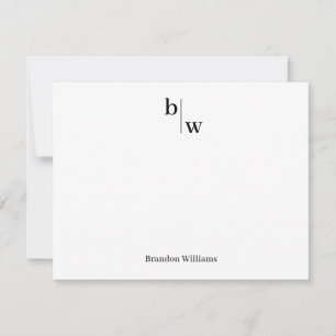 Carte De Correspondance Classique Simple Moderne 2 Monogrammes Entreprise