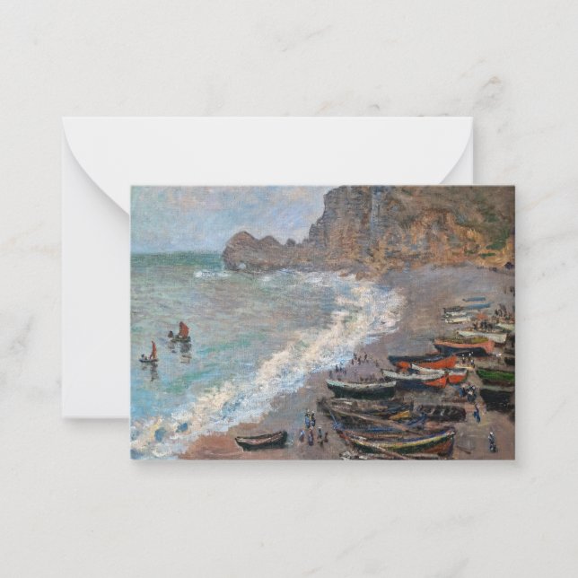 Carte De Correspondance Claude Monet - La plage d'Etretat (Devant)