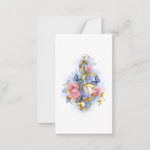 Carte De Correspondance Clé de fer avec roses roses roses
