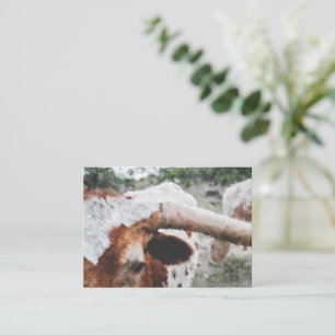 Carte De Correspondance Closeup Impressionniste Peint Longhorn