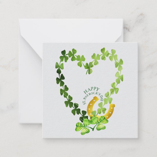 Carte De Correspondance Clover Heart Saint-Patrick (Devant)