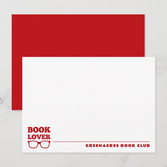 Carte De Correspondance Club de lecture personnalisé Lover Plat (Devant / Derrière)