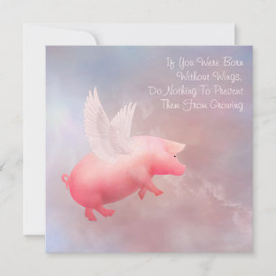 Carte De Correspondance Cochon Volant Faites Grandir Vos Ailes