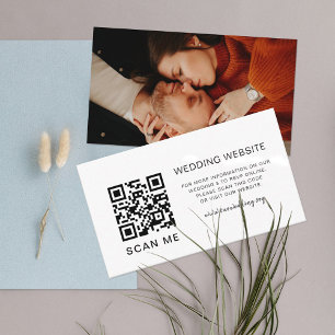 Carte De Correspondance Code QR Mariage Site Web Photo Boîtier