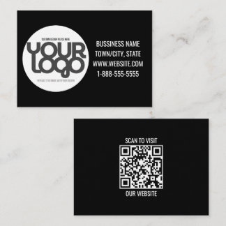 Carte De Correspondance Code QR Personnalisable Moderne Noir