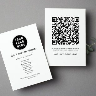 Carte De Correspondance Code QR personnalisé Logo d'entreprise Moderne ten