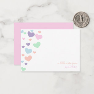 Carte De Correspondance Coeur coloré mignon Script Enfants stationnaires
