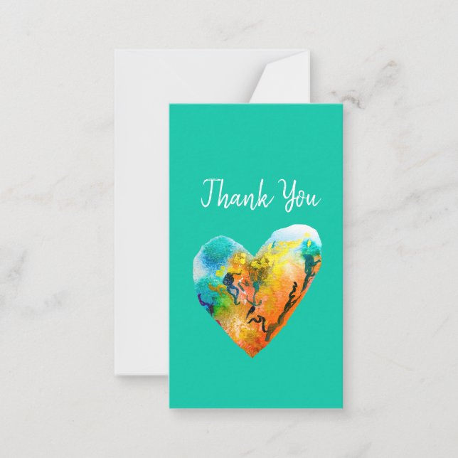 Carte De Correspondance Cœur de graffiti art à l'aquarelle (Devant)