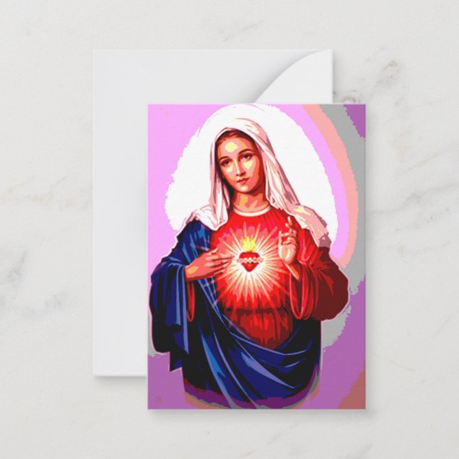 Carte De Correspondance Coeur immaculé de la Vierge Marie (Devant)
