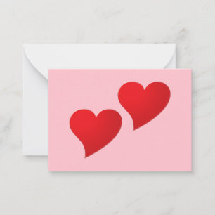 Carte De Correspondance Coeur rouge rose mignon couple minimaliste moderne