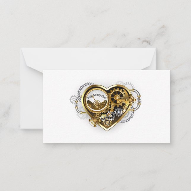 Carte De Correspondance Coeur vapeur avec un manomètre (Devant)