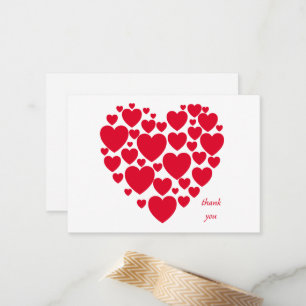 Carte De Correspondance Coeurs rouges