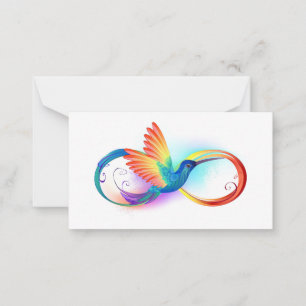 Carte De Correspondance Colibri arc-en-ciel avec symbole Infinity