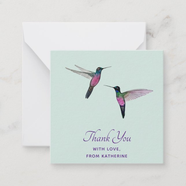 Carte De Correspondance Colibri de Merci personnalisé (Devant)